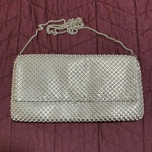 Nina beaded evening bag silver clutch